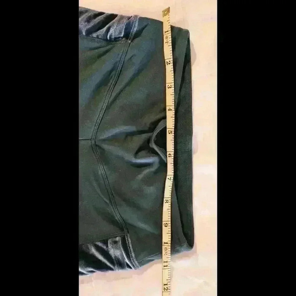 Stylish Green Velvet Side Panel Leggings - VS Pink COZY - Picture 5 of 6